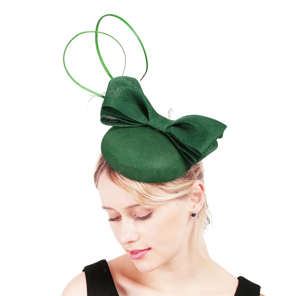 

New style Fashion chic fascinator hats headbands women wedding headwear elegant with bow hair accessories girls birthday hats