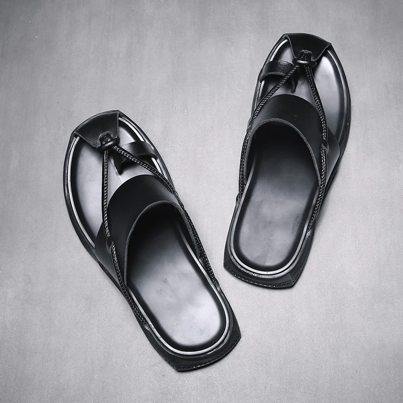 Men Sandals Genuine Split Leather Men Beach Sandals Brand Men Casual Shoes Flip Flops Men Slippers Sneakers Summer Shoes