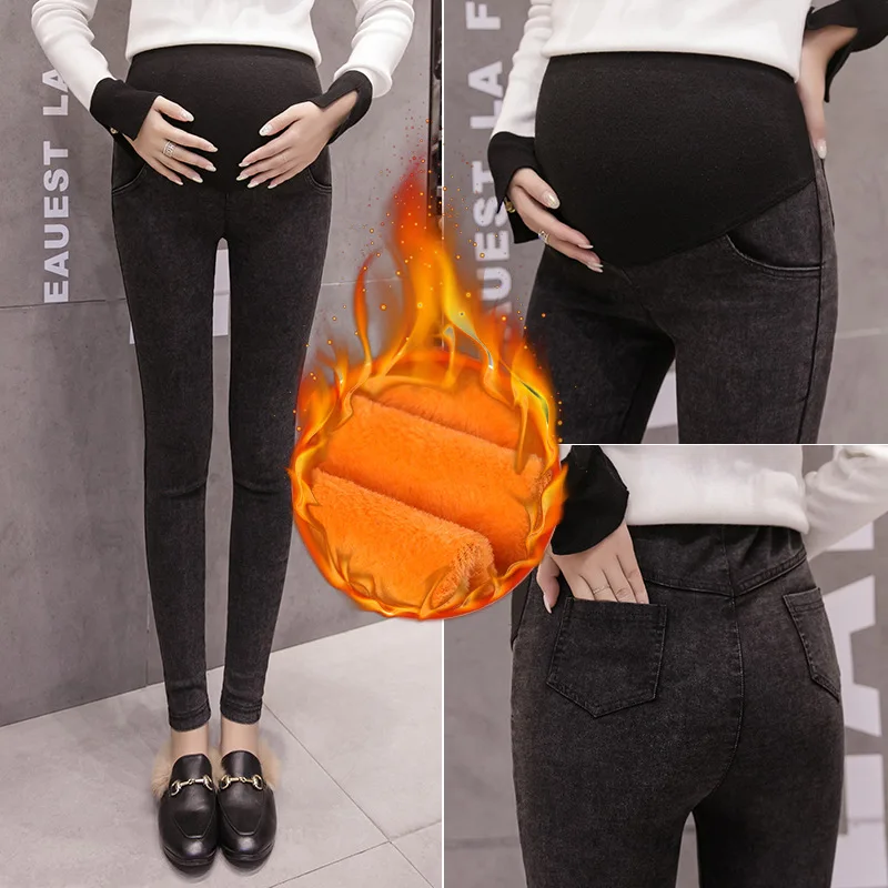 Denim Jeans Pregnant Women Spring Autumn Maternity Belly Leggings High Elastic Nursing Long Pants For Pregnancy Trousers maternity jeans