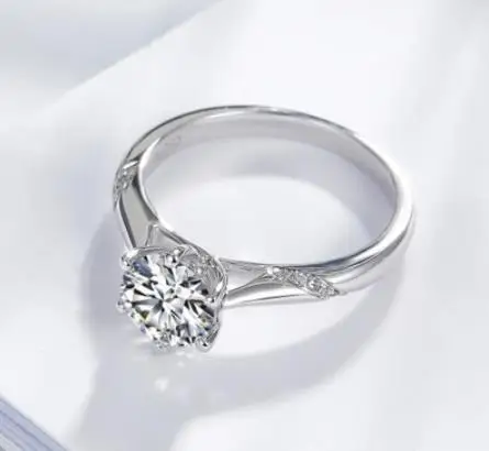 

925 Ring 1ct Round Brilliant Cut Diamond jewelry Moissanite ring Engagement Ring Anniversary Ring