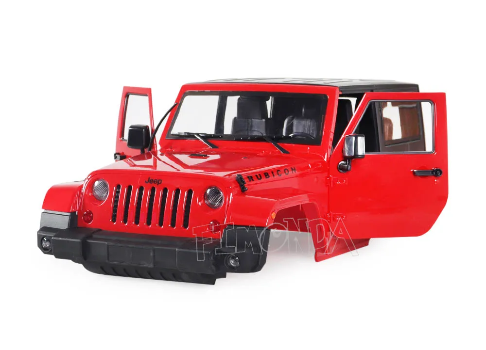 1/10 жесткий пластик 275 мм Колесная база 2 двери Вранглер JK Rubicon Корпус Корпуса для RC Гусеничный автомобиль осевой SCX10 90027 RC4WD D90 D110 CC01 - Цвет: Red