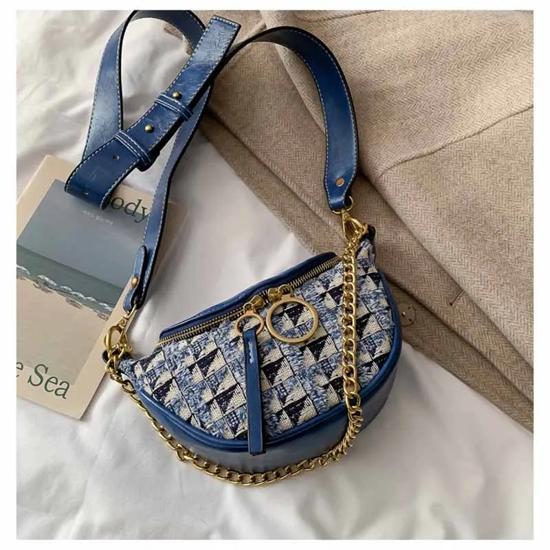 Blue Кожаные сумки через плечо с узором для женщин модные маленькие однотонные сумки на плечо женские сумочки и кошельки поясные сумки - Цвет: Blue