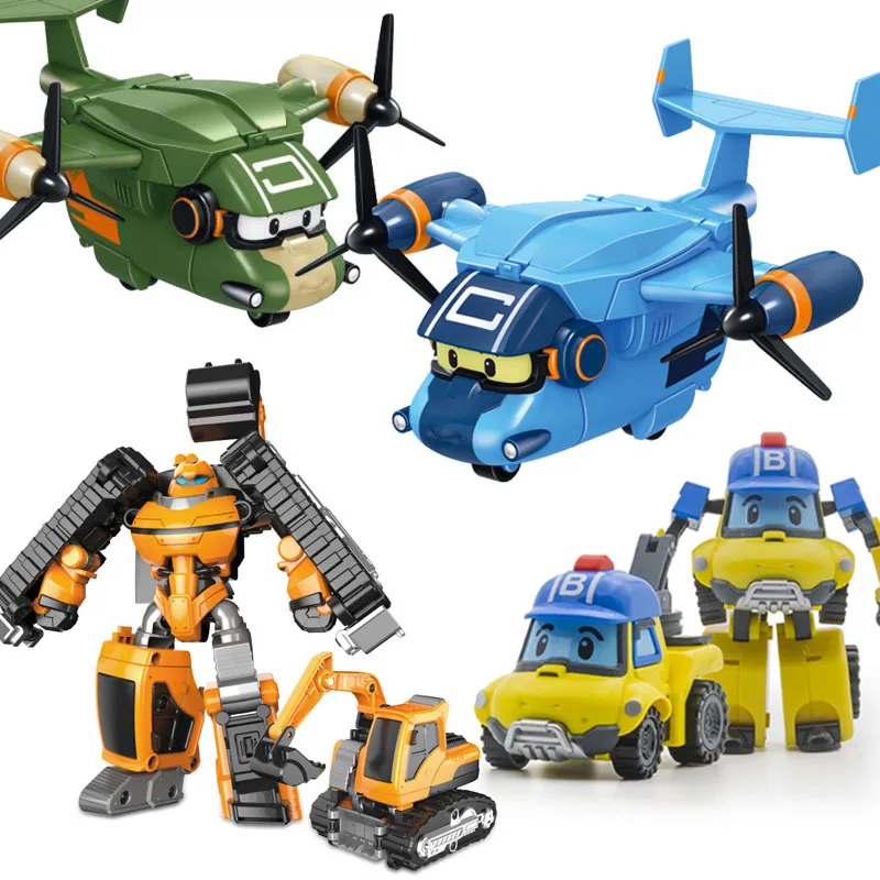 

Children Transformation Model Plane Toy Manual Rescue Team Transport Tank Police Car Robot Set