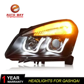 

Car Styling Head Lamp case for Nissan Qashqai 2008-12 Headlights LED Headlight DRL Lens Double Beam Bi-Xenon HID car Accessories