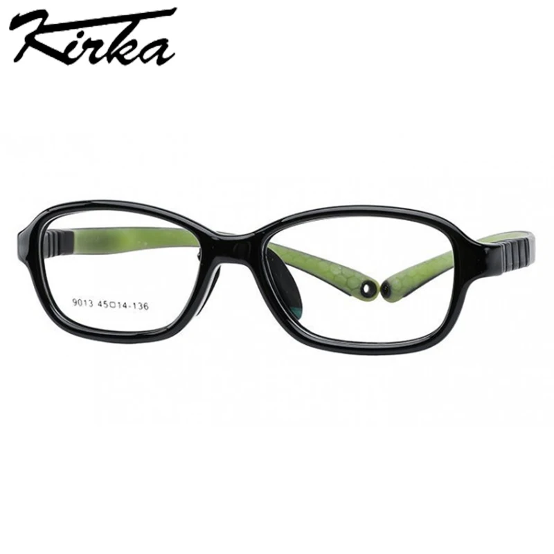 

Kirka Children Eyeglasses Frames Full Rim Boy Girl Glasses TR90 Light Rectangle Flexible Kid Glasses Frame Non-slip Temples 9013