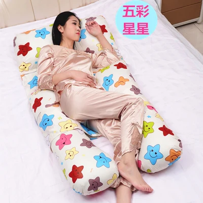 Sweet Strawberry Printed Soft Removable Pregnancy Pillow 22 Colors Body Pillow For Women Multifunctional U Style Waist Pillow - Цвет: wucaixingxing