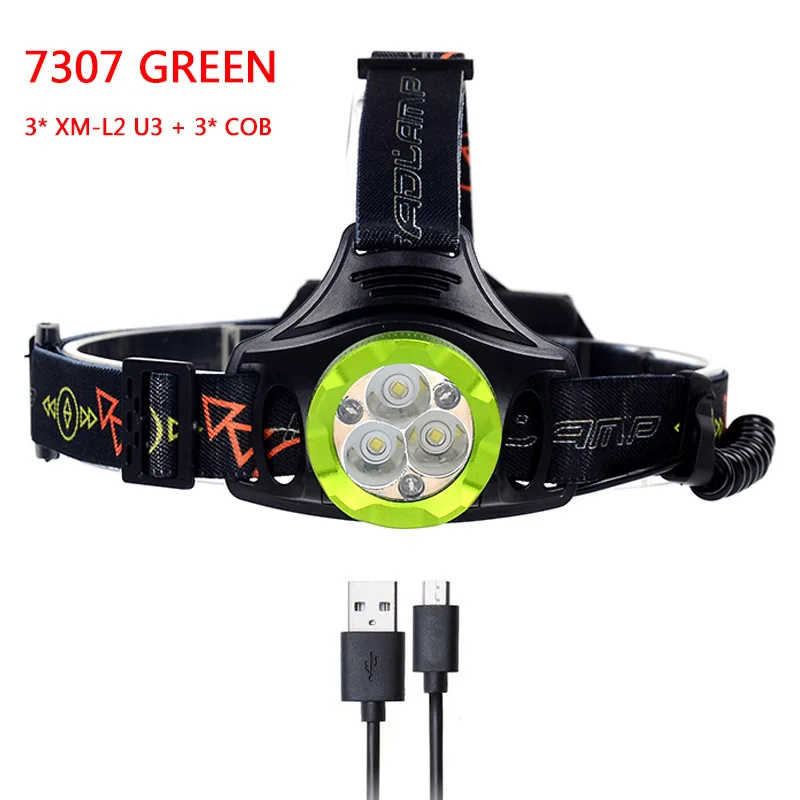 D Litwod Z40 7307 9000лм 3 шт. XM-L2 U3 3* светодиодный налобный фонарик COB фара фонарик Фонарь 18650 или АА батарея - Испускаемый цвет: D