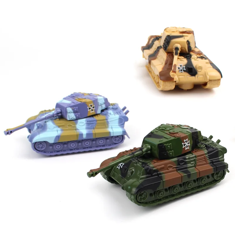 3Pcs/Set Alloy Metal Car Clockwork Simulation Military Armed Tank Children's Toy Model