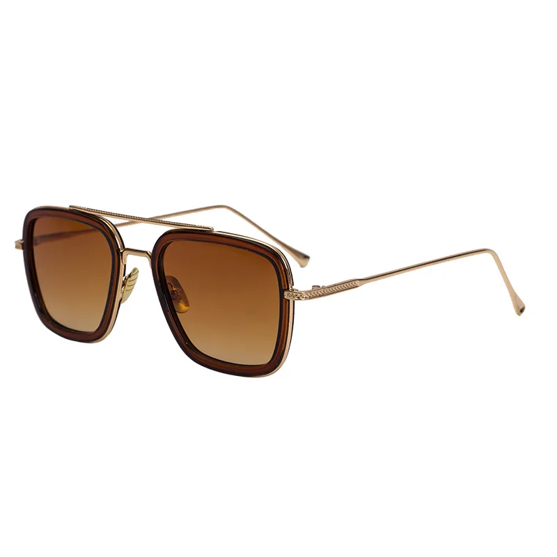 C3 Vintage Square Sunglasses Women Men Retro Brand Fashion Male Eyewear Sun Glasses Travel Fishing UV400 Metal Frame Oversized - Цвет линз: C3