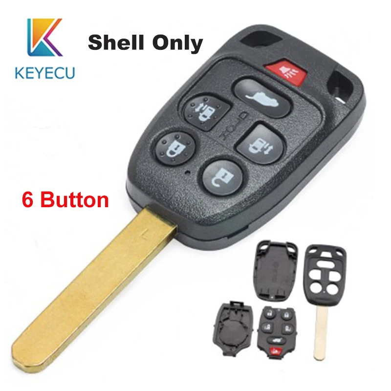 KEYECU 6 Кнопка для Honda Odyssey 2011-2013 подлинный P/N: N5F-A04TAA Замена дистанционного ключа автомобиля оболочки чехол Fob