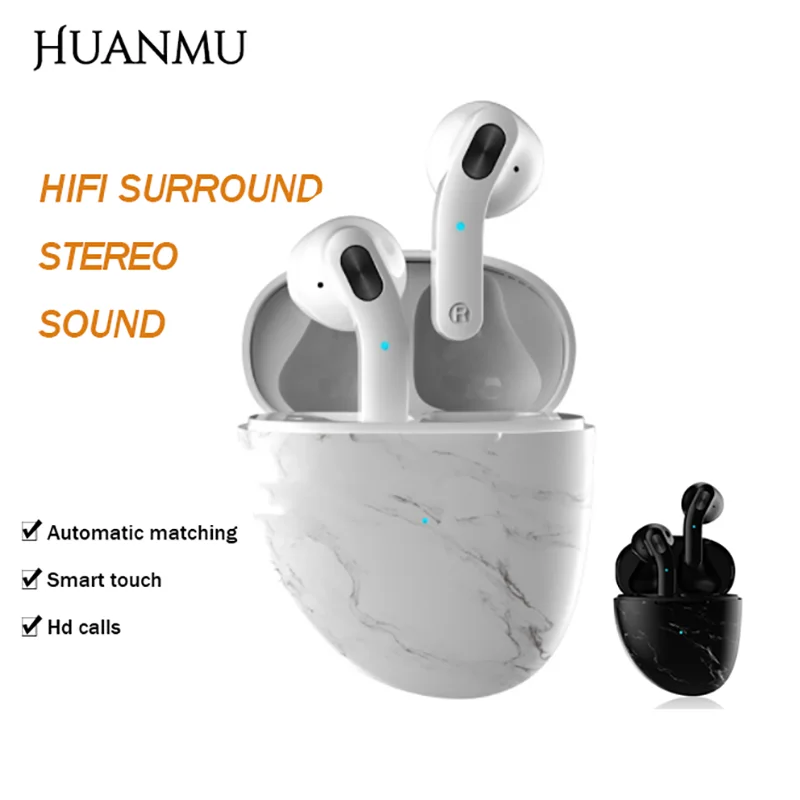 TWS HiFi беспроводные наушники Bluetooth 5 1 вкладыши HD вызов Спортивная игровая гарнитура мраморный узор зарядный