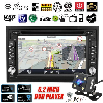 

2 Din 6.2" Android 9 Car DVD Player Multimedia Radio Stereo MP5 GPS SAT NAV bluetooth Touch Screen wifi Rear View Camera