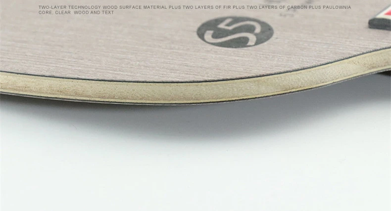 Huieson Prime Quality Technology Surface Ayous Carbon Fiber Big Central Paulownia Wood Table Tennis Racket Blade for Adults S5  (9)