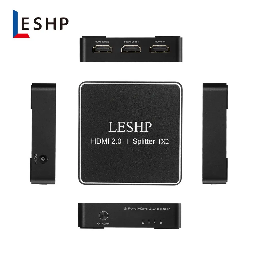 1080P HDMI 2.0 1x2 Splitter Supports Full HD 4x2K 3D One Input to Two Outputs Support Video Format up to 4k2k