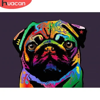 

HUACAN 5D Diamond Painting Cross Stitch Dog Full Drill Mosaic Animal Diamond Embroidery New Arrival Home Decor