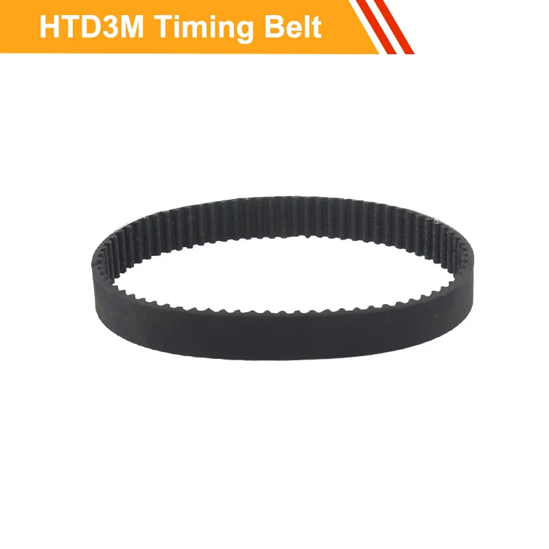 

HTD3M Closed Loop Rubber Transmission Belt Length 207/210/213/231/234/237mm Gear Belt 10/15mm Width Toothed Belt
