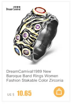 DreamCarnival 1989 Women Lover Heart Zircon Solitaire Rings 4 Colors 11mm Wedding Engagement Party Jewelry Amazing Price WA11316