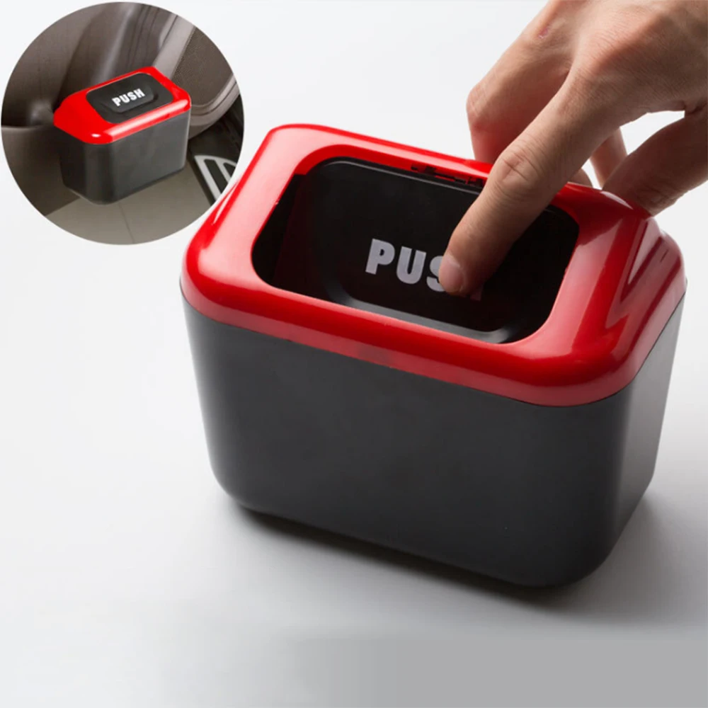 Quality Garbage Bag Car Bin Trash Can Storage Box Car Debris Bucket Plastic Waste Double Open Plastic Waste Container for