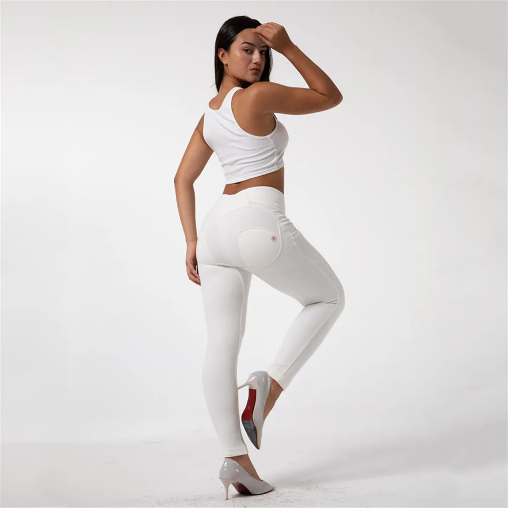 Calça legging anticelulite, esportiva, com bumbum, plus size, feminina,  cintura alta, yoga, elegante, branca, justa - AliExpress