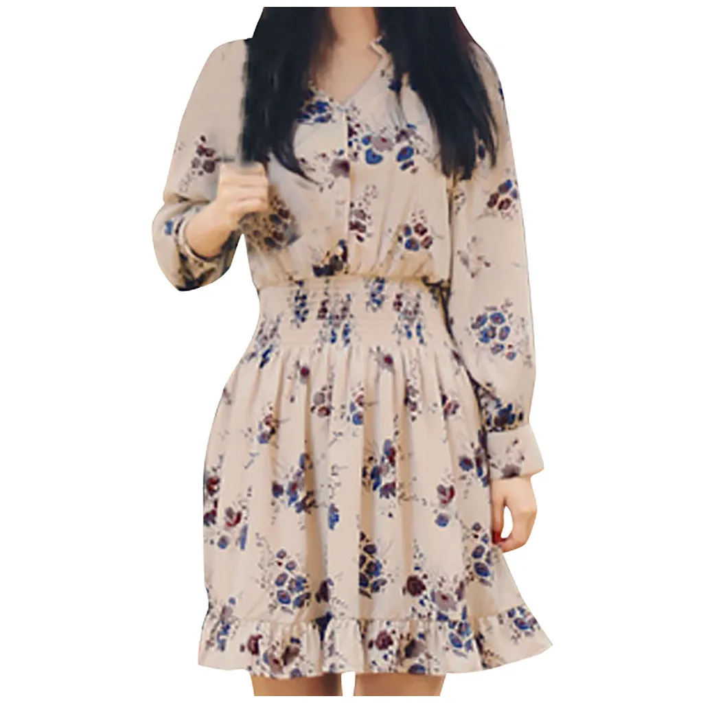 women's floral dresses with sleeves
