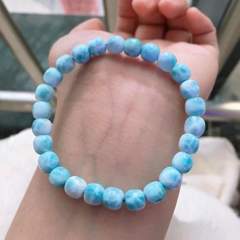 

Certificate Natural Blue Larimar Stone Bracelet Women 7x7mm Barrel Beads From Dominia Powerful Bracelet Jewelry AAAAAA