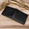Soft Genuine Leather Purse For Man Women Fashion Small Cowhide Short Wallet Money Bag Credit Card Pockets Clutch Wallet Black 3