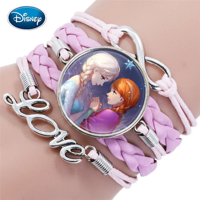 Disney princess Frozen 2 children cartoon bracelet Frozen Elsa lovely girl gift clothing accessories bangle kids toys gifts 2