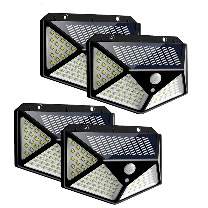 100 LED Solar Light Waterproof Outdoor Solar Lamp Luz solar Accionada 3 Modes PIR Motion Sensor Wall Light for Garden Street