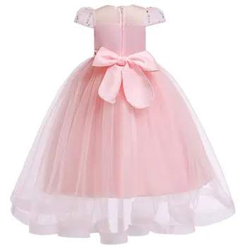 

D0059 Ribbons Lace Embroidery Princess Baby Girl Dress 2020 New Spring Summer Party Wedding Kid Dress For Girl Wholesale Clothes