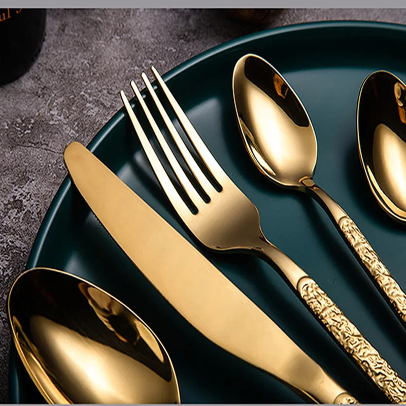Stainless steel Western Cutlery set Knife Fork Spoon Dinner Set Dessert Dinnerware Western Steak Knife Tableware