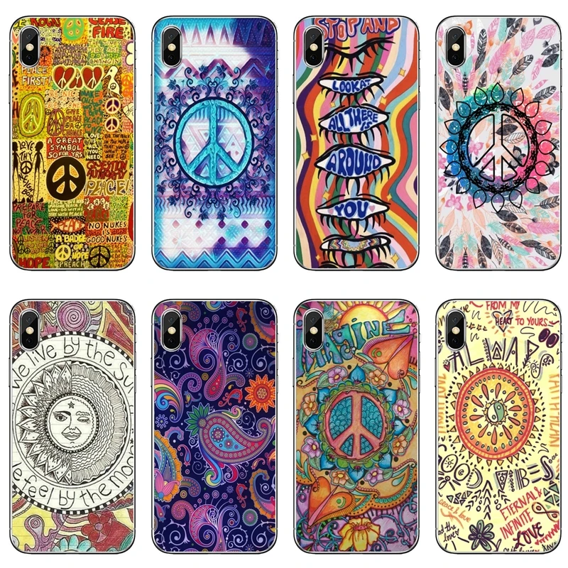 lifeproof case iphone 8 Trippy Boho Hippie Peace soft silicone Phone Case For iPhone 8 7 6 6S Plus 11 Pro XS Max XR X 5 5S SE 4S 4 iPod Touch 5 6 iphone 8 phone cases