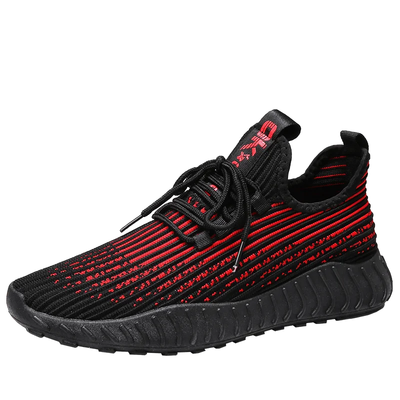 Мужские кроссовки; Летние кроссовки; Zapatillas Deportivas Hombre; дышащая повседневная обувь; Sapato Masculino Krasovki - Color: Y-1 black red