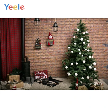 

Christmas Tree Curtain Carpet Brick Wall Home Decoration Backdrop Photography Custom Photographic Background For Photo Studio