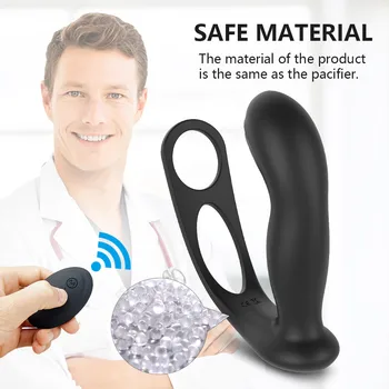 Remote Prostate Massager Anal Plug Vibrator Sex Toys for Men Adults Male Prostate Toy Delay Ejaculation Double Rings Sex Product 3