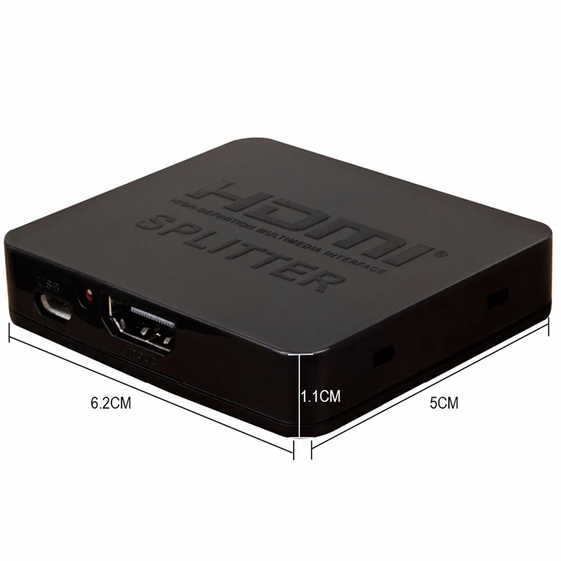 HDMI 1 in 2 out 1080p 4K 1x2 HDCP Stripper 3D Splitter Power Signal Amplifier