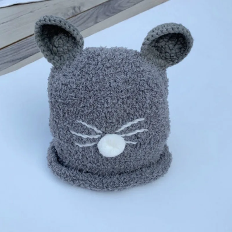 Plus velvet warm children's hat for a boy Autumn Winter hat for baby girl beanie newborns photography accessories hat for kids