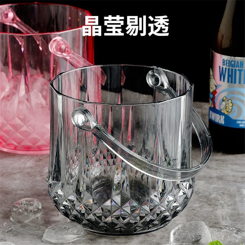 1.2L Arcylic Ice Bucket Wine Champagne Gorgeous Diamond Ice Bucket With Tong Bar Tools ice bucket