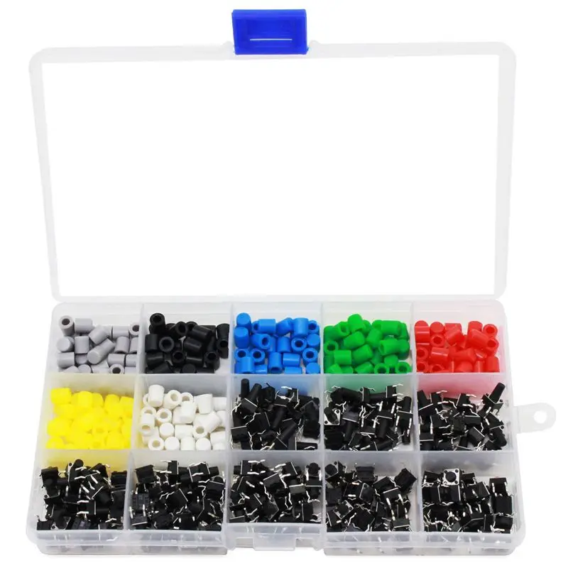 

Tactile Push Button Switch Mini Momentary Tact Assortment Kit with Colorful Button Caps 420 PCS(Switch Button Caps 420 PCS)