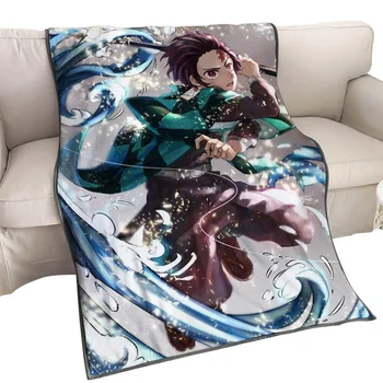 

Anime Demon Slayer Kimetsu No Yaiba Blanket Cosplay DIY Custom Soft Cloak Flannel Warm Air Blankets 150*100cm