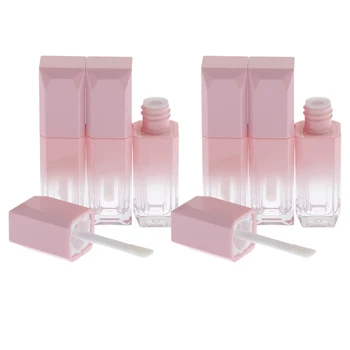 

6Pcs Empty Square Lip Gloss Tube Small Lipstick Vials DIY Lip Balm Sample Cosmetic Container Jars Bottle Pink