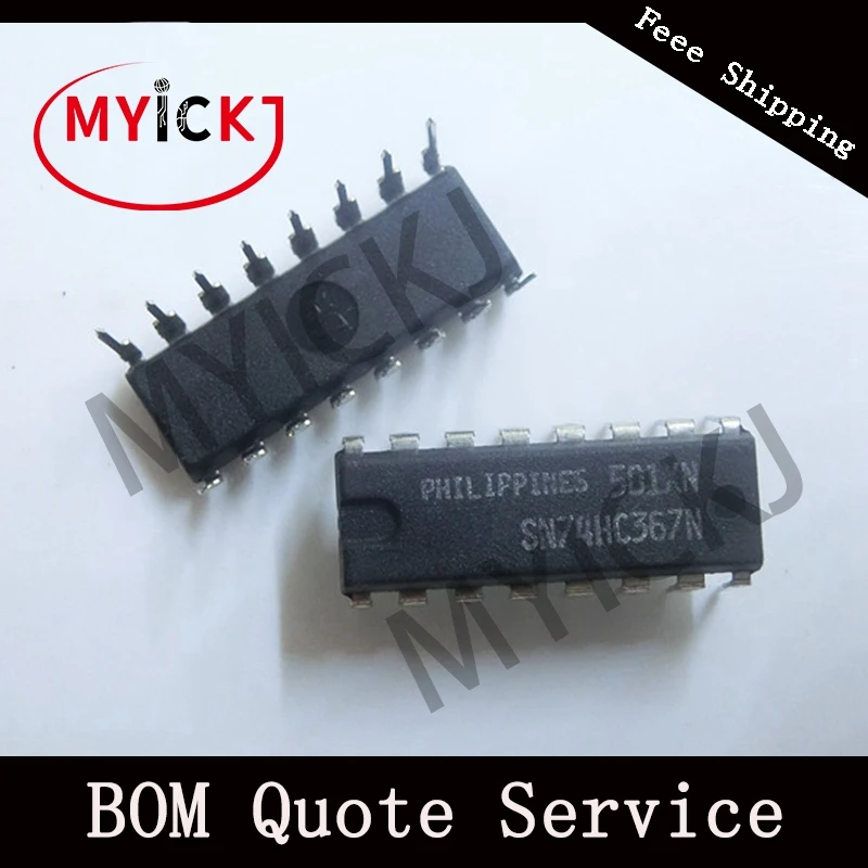 

10PCS SN74HC367N HEX BUFFERS AND LINE DRIVERS WITH 3-STATE OUTPUTS IC CHIP DIP16