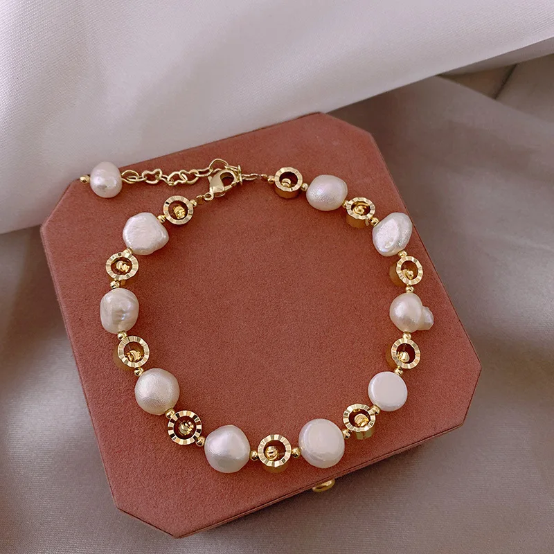 

2020 New Style Special Shape Freshwater Pearls Bracelets Women's INS Elegant Simple Normcore Style Hand Jewelry Bracelet