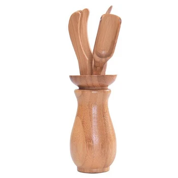 

Six-Piece Set Chinese Style Tea Ceremony Six Gentlemen Table Solid Wood Bamboo Utensils Tea Set Combination Accessories