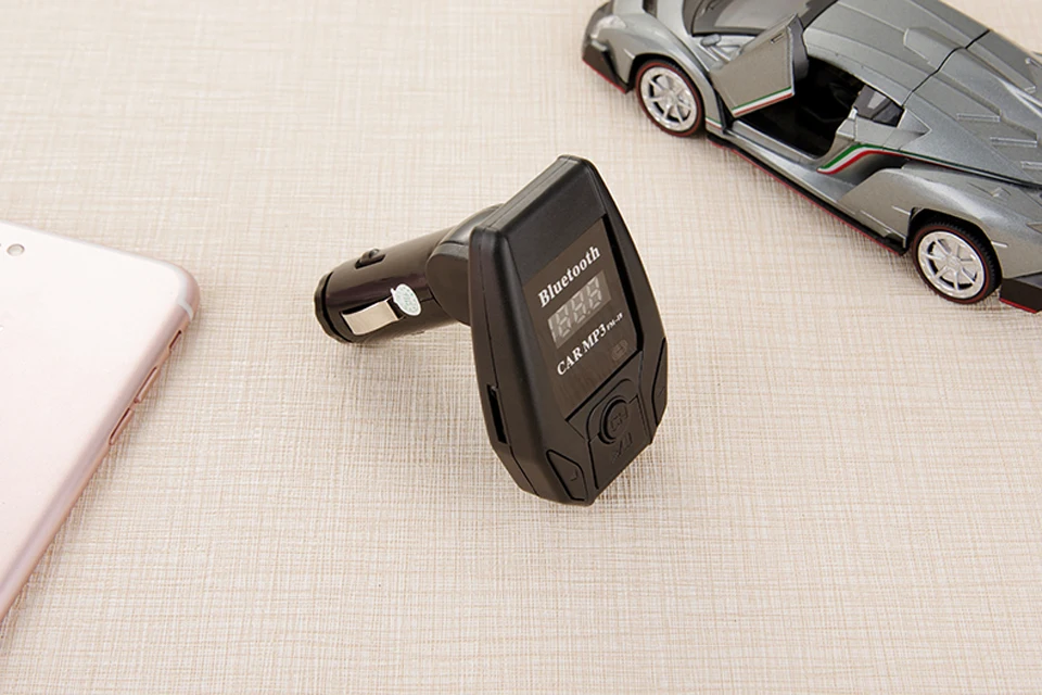 DHKEJI Cigarette lighter car MP3 Bluetooth player FM transmitter ABS material independent audio interface car USB charger