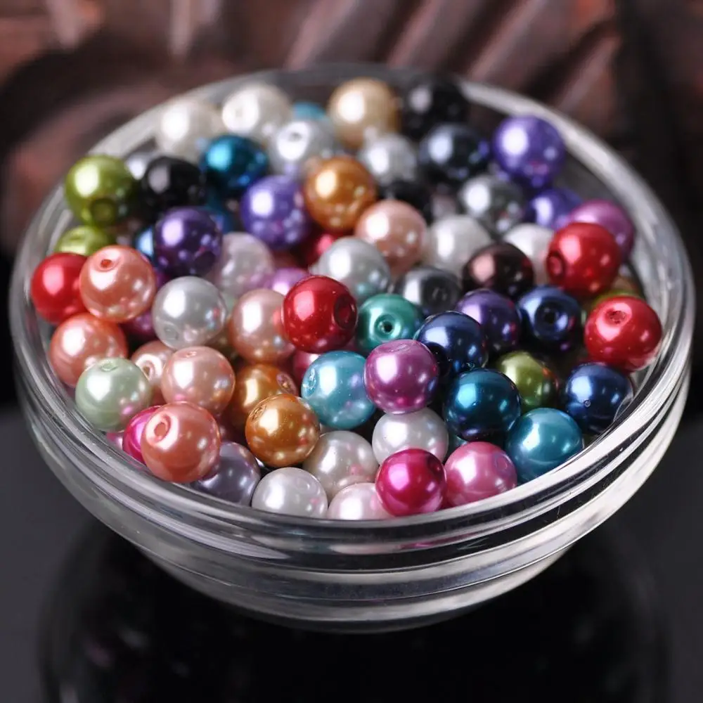 Glass beads 4mm 6mm 8mm 10mm 12mm 14mm Loose Spacer Beads For Jewelry Making DIY Crafts Findings