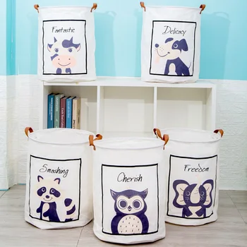 

Cartoon Folding Laundry Basket New Large Dirty Clothes Storage Basket For Kids Toys Organizers Basket Sundries Storage Barrel