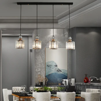 

Modern Creative Crystal Led Chandelier Pendant Lamp E14 Industrial Lustre Pendant lamps for Kitchen Decorative Hanging Luminaire