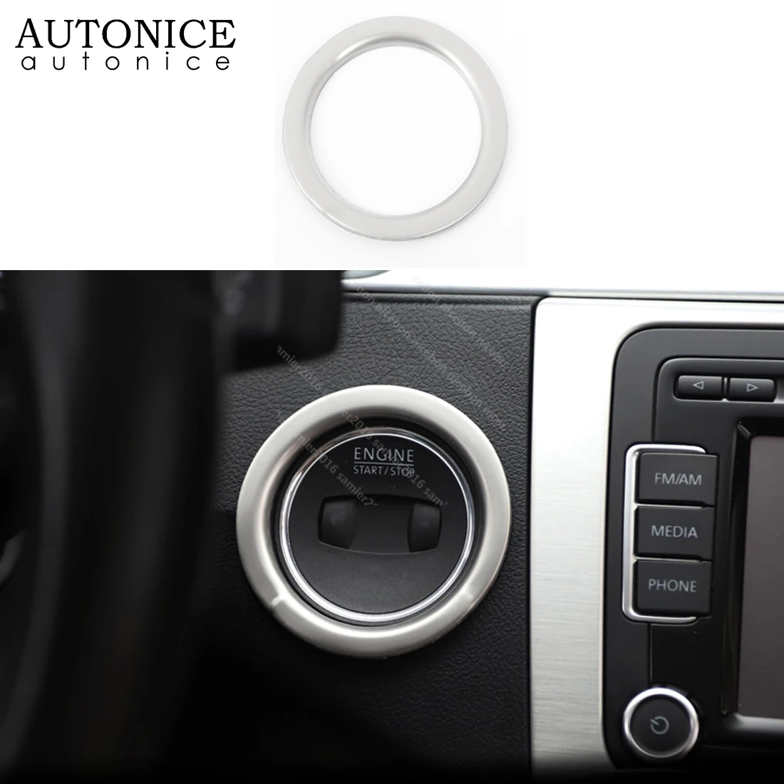 stainless steel Ignition Keyring Switch Key Ring Cover Trim Fit For Volkswagen CC 2009- Passat Alltrack Variant 2009