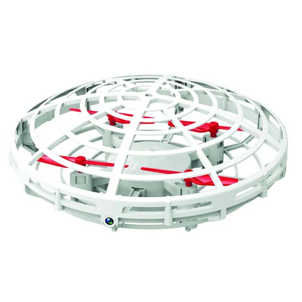 4-way induction UFO aircraft induction automatic obstacle avoidance flying saucer children's game toys - Цвет: Белый