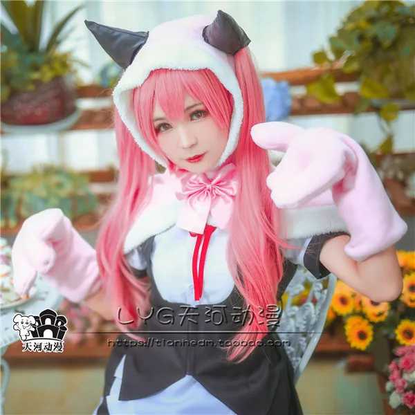 Игра steins Gate обозрения косплэй костюм Кошечка наряд горничной в милом стиле Хэллоуин для рождественской вечеринки платье для женщины